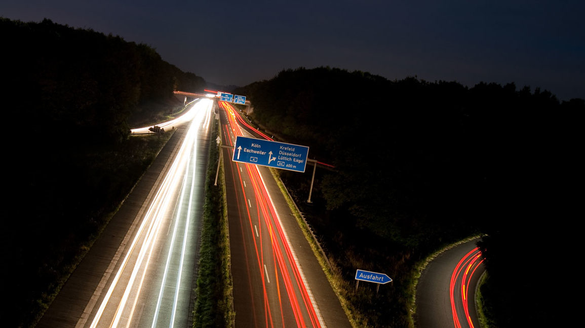 Straßen und Autobahnen in Deutschland.