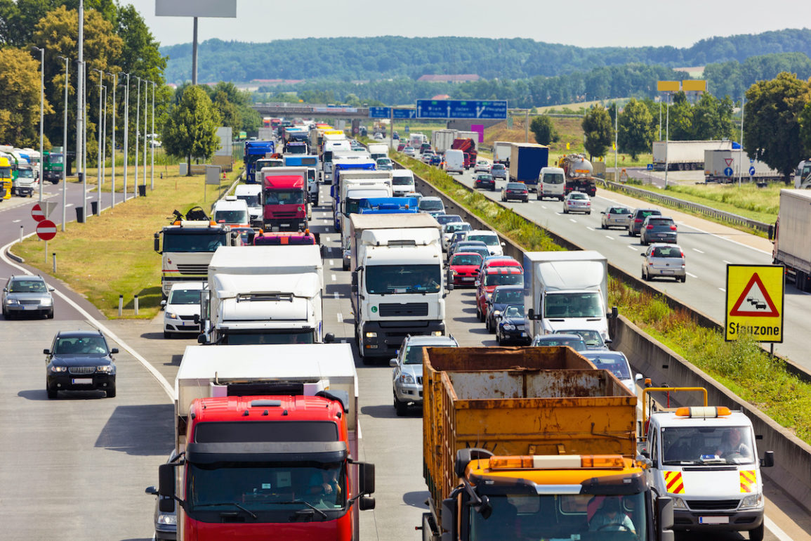 Stau auf Autobahn