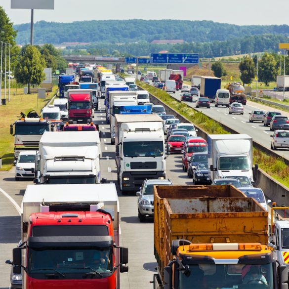 Stau auf Autobahn