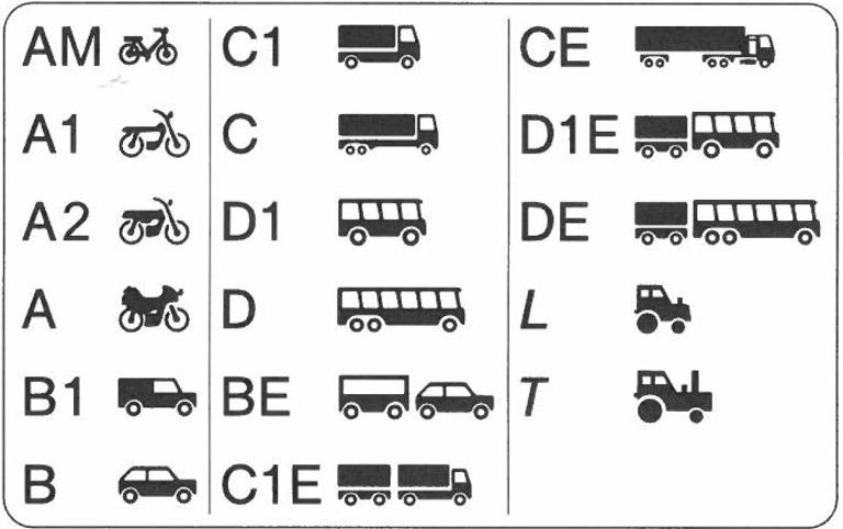 Fahrschulklassen Piktogram